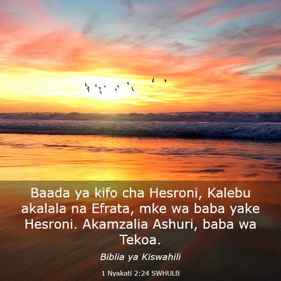 Picture 03 - 1 Nyakati 2:24 SWHULB - Baada ya kifo cha Hesroni, Kalebu akalala na - Bible Verse Picture