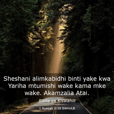 Picture 03 - 1 Nyakati 2:35 SWHULB - Sheshani alimkabidhi binti yake kwa Yariha - Bible Verse Picture