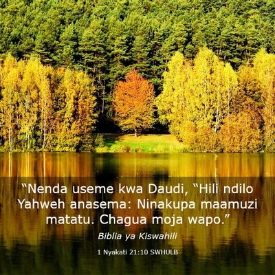 Picture 03 - 1 Nyakati 21:10 SWHULB - “Nenda useme kwa Daudi, “Hili ndilo Yahweh - Bible Verse Picture