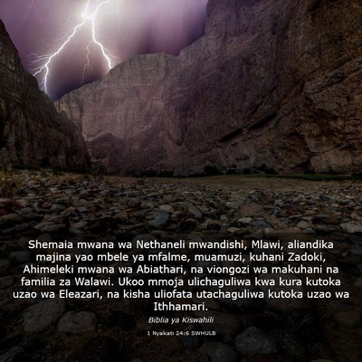 Picture 03 - 1 Nyakati 24:6 SWHULB - Shemaia mwana wa Nethaneli mwandishi, Mlawi, - Bible Verse Picture