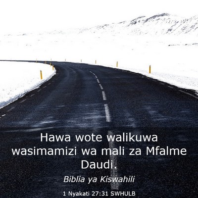 Picture 03 - 1 Nyakati 27:31 SWHULB - Hawa wote walikuwa wasimamizi wa mali za Mfalme - Bible Verse Picture