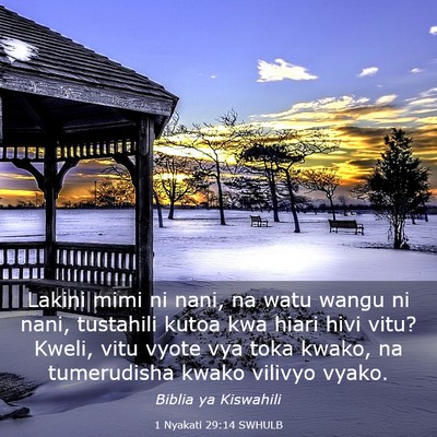 Picture 03 - 1 Nyakati 29:14 SWHULB - Lakini mimi ni nani, na watu wangu ni nani, - Bible Verse Picture