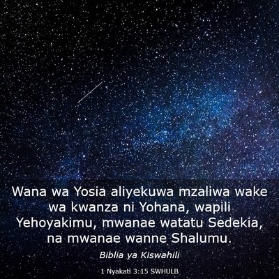 Picture 03 - 1 Nyakati 3:15 SWHULB - Wana wa Yosia aliyekuwa mzaliwa wake wa kwanza ni - Bible Verse Picture