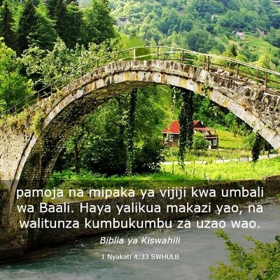Picture 03 - 1 Nyakati 4:33 SWHULB - pamoja na mipaka ya vijiji kwa umbali wa Baali. - Bible Verse Picture