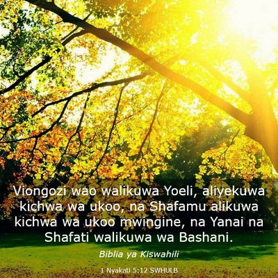 Picture 03 - 1 Nyakati 5:12 SWHULB - Viongozi wao walikuwa Yoeli, aliyekuwa kichwa wa - Bible Verse Picture