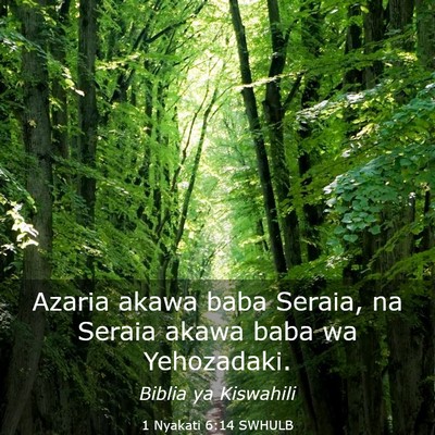 Picture 03 - 1 Nyakati 6:14 SWHULB - Azaria akawa baba Seraia, na Seraia akawa baba wa - Bible Verse Picture