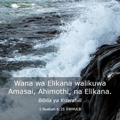 Picture 03 - 1 Nyakati 6:25 SWHULB - Wana wa Elikana walikuwa Amasai, Ahimothi, na - Bible Verse Picture