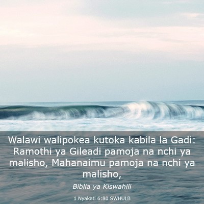 Picture 03 - 1 Nyakati 6:80 SWHULB - Walawi walipokea kutoka kabila la Gadi: Ramothi - Bible Verse Picture