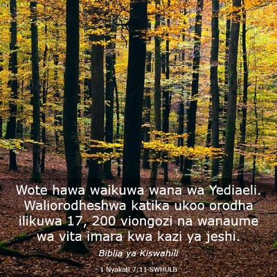 Picture 03 - 1 Nyakati 7:11 SWHULB - Wote hawa waikuwa wana wa Yediaeli. - Bible Verse Picture