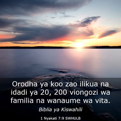 Picture 03 - 1 Nyakati 7:9 SWHULB - Orodha ya koo zao ilikua na idadi ya 20, 200 - Bible Verse Picture