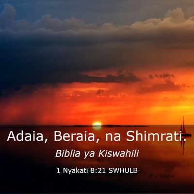 Picture 03 - 1 Nyakati 8:21 SWHULB - Adaia, Beraia, na - Bible Verse Picture