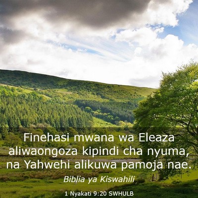 Picture 03 - 1 Nyakati 9:20 SWHULB - Finehasi mwana wa Eleaza aliwaongoza kipindi cha - Bible Verse Picture