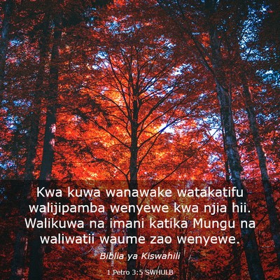 Picture 03 - 1 Petro 3:5 SWHULB - Kwa kuwa wanawake watakatifu walijipamba wenyewe - Bible Verse Picture