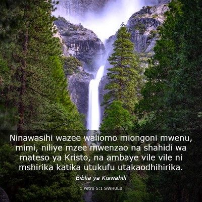 Picture 03 - 1 Petro 5:1 SWHULB - Ninawasihi wazee waliomo miongoni mwenu, mimi, - Bible Verse Picture