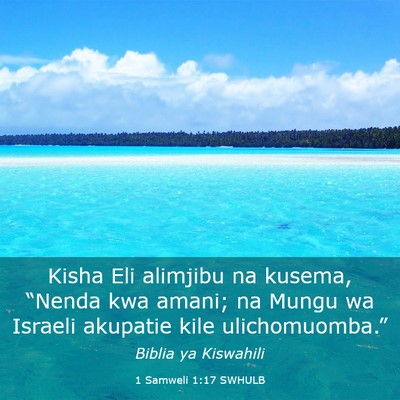 Picture 03 - 1 Samweli 1:17 SWHULB - Kisha Eli alimjibu na kusema, “Nenda kwa amani; - Bible Verse Picture