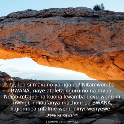 Picture 03 - 1 Samweli 12:17 SWHULB - Je, leo si mavuno ya ngano? Nitamwomba BWANA, - Bible Verse Picture