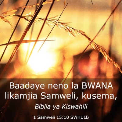 Picture 03 - 1 Samweli 15:10 SWHULB - Baadaye neno la BWANA likamjia Samweli, - Bible Verse Picture