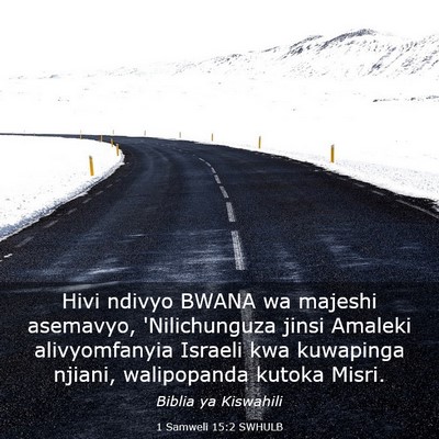 Picture 03 - 1 Samweli 15:2 SWHULB - Hivi ndivyo BWANA wa majeshi asemavyo, - Bible Verse Picture