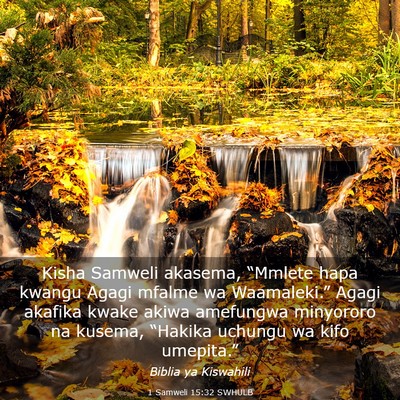 Picture 03 - 1 Samweli 15:32 SWHULB - Kisha Samweli akasema, “Mmlete hapa kwangu - Bible Verse Picture