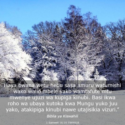 Picture 03 - 1 Samweli 16:16 SWHULB - Haya bwana wetu hebu sasa amuru watumishi wako - Bible Verse Picture