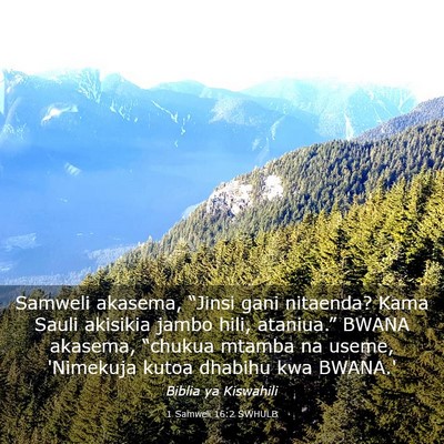 Picture 03 - 1 Samweli 16:2 SWHULB - Samweli akasema, “Jinsi gani nitaenda? Kama - Bible Verse Picture