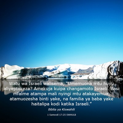 Picture 03 - 1 Samweli 17:25 SWHULB - Watu wa Israeli walisema, “Umemuona mtu huyu - Bible Verse Picture