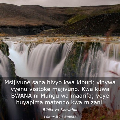 Picture 03 - 1 Samweli 2:3 SWHULB - Msijivune sana hivyo kwa kiburi; vinywa vyenu - Bible Verse Picture