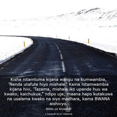 Picture 03 - 1 Samweli 20:21 SWHULB - Kisha nitamtuma kijana wangu na kumwambia, 'Nenda - Bible Verse Picture