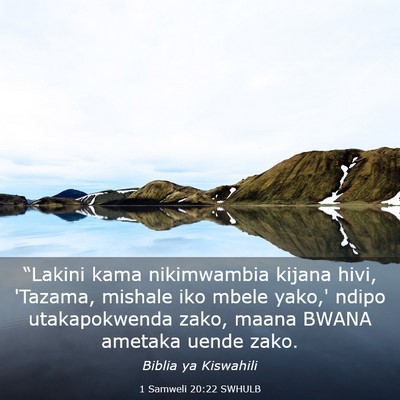 Picture 03 - 1 Samweli 20:22 SWHULB - “Lakini kama nikimwambia kijana hivi, 'Tazama, - Bible Verse Picture