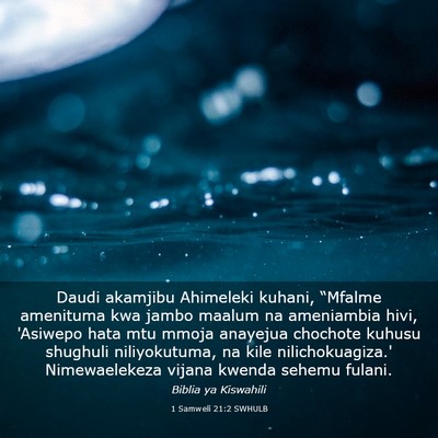 Picture 03 - 1 Samweli 21:2 SWHULB - Daudi akamjibu Ahimeleki kuhani, “Mfalme - Bible Verse Picture