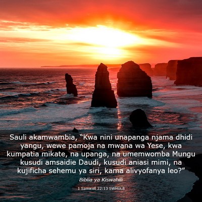 Picture 03 - 1 Samweli 22:13 SWHULB - Sauli akamwambia, “Kwa nini unapanga njama - Bible Verse Picture