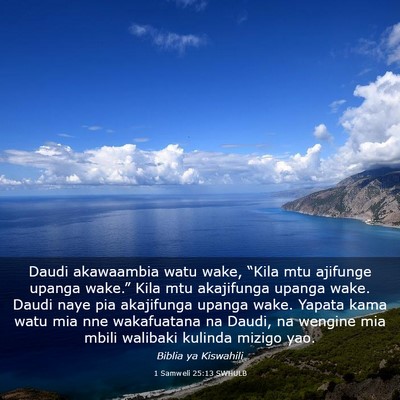Picture 03 - 1 Samweli 25:13 SWHULB - Daudi akawaambia watu wake, “Kila mtu ajifunge - Bible Verse Picture