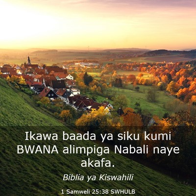 Picture 03 - 1 Samweli 25:38 SWHULB - Ikawa baada ya siku kumi BWANA alimpiga Nabali - Bible Verse Picture