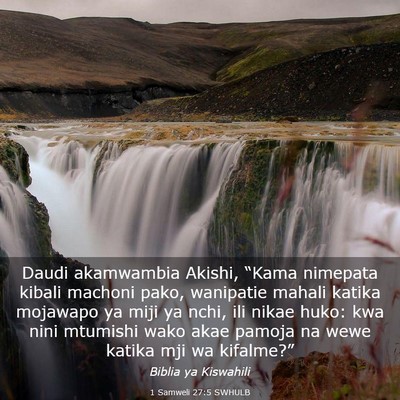 Picture 03 - 1 Samweli 27:5 SWHULB - Daudi akamwambia Akishi, “Kama nimepata kibali - Bible Verse Picture