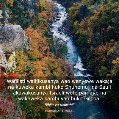 Picture 03 - 1 Samweli 28:4 SWHULB - Wafilisti walijikusanya wao wenyewe wakaja na - Bible Verse Picture