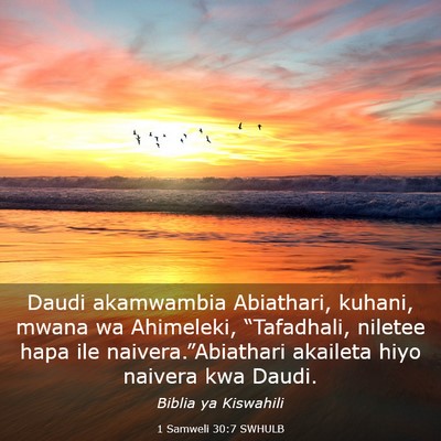 Picture 03 - 1 Samweli 30:7 SWHULB - Daudi akamwambia Abiathari, kuhani, mwana wa - Bible Verse Picture