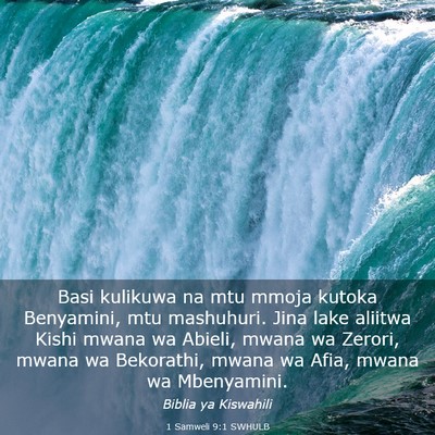 Picture 03 - 1 Samweli 9:1 SWHULB - Basi kulikuwa na mtu mmoja kutoka Benyamini, mtu - Bible Verse Picture