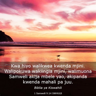Picture 03 - 1 Samweli 9:14 SWHULB - Kwa hiyo walikwea kwenda mjini. Walipokuwa - Bible Verse Picture