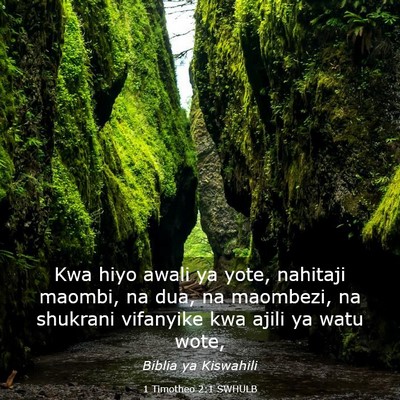 Picture 03 - 1 Timotheo 2:1 SWHULB - Kwa hiyo awali ya yote, nahitaji maombi, na dua, - Bible Verse Picture