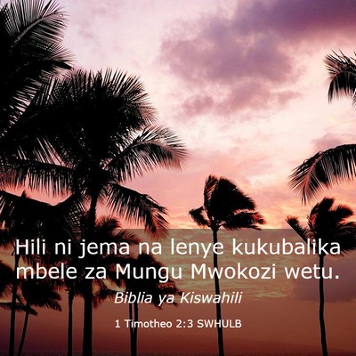 Picture 03 - 1 Timotheo 2:3 SWHULB - Hili ni jema na lenye kukubalika mbele za Mungu - Bible Verse Picture