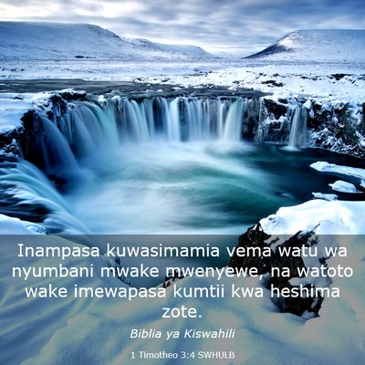 Picture 03 - 1 Timotheo 3:4 SWHULB - Inampasa kuwasimamia vema watu wa nyumbani mwake - Bible Verse Picture