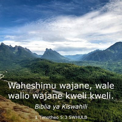 Picture 03 - 1 Timotheo 5:3 SWHULB - Waheshimu wajane, wale walio wajane kweli - Bible Verse Picture