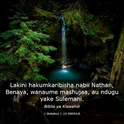 Picture 03 - 1 Wafalme 1:10 SWHULB - Lakini hakumkaribisha nabii Nathan, Benaya, - Bible Verse Picture