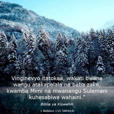 Picture 03 - 1 Wafalme 1:21 SWHULB - Vinginevyo itatokea, wakati bwana wangu - Bible Verse Picture