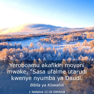 Picture 03 - 1 Wafalme 12:26 SWHULB - Yeroboamu akafikiri moyoni mwake, “Sasa ufalme - Bible Verse Picture
