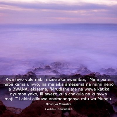 Picture 03 - 1 Wafalme 13:18 SWHULB - Kwa hiyo yule nabii mzee akamwambia, “Mimi pia - Bible Verse Picture