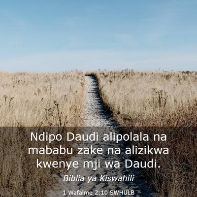 Picture 03 - 1 Wafalme 2:10 SWHULB - Ndipo Daudi alipolala na mababu zake na alizikwa - Bible Verse Picture