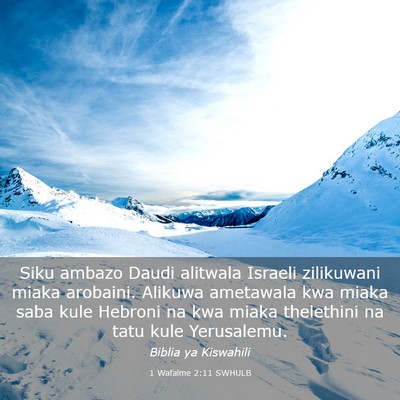 Picture 03 - 1 Wafalme 2:11 SWHULB - Siku ambazo Daudi alitwala Israeli zilikuwani - Bible Verse Picture