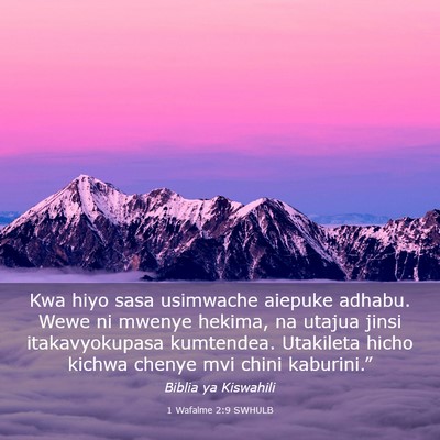 Picture 03 - 1 Wafalme 2:9 SWHULB - Kwa hiyo sasa usimwache aiepuke adhabu. Wewe ni - Bible Verse Picture