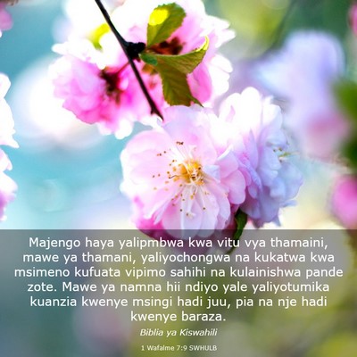Picture 03 - 1 Wafalme 7:9 SWHULB - Majengo haya yalipmbwa kwa vitu vya thamaini, - Bible Verse Picture